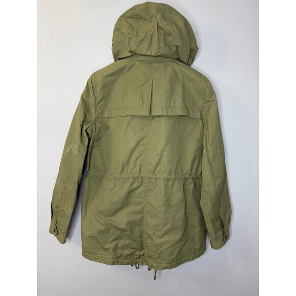 Banana Republic Women's Utility Safari Military Anorak Jacket Hooded Sz L Green - Picture 6 of 12